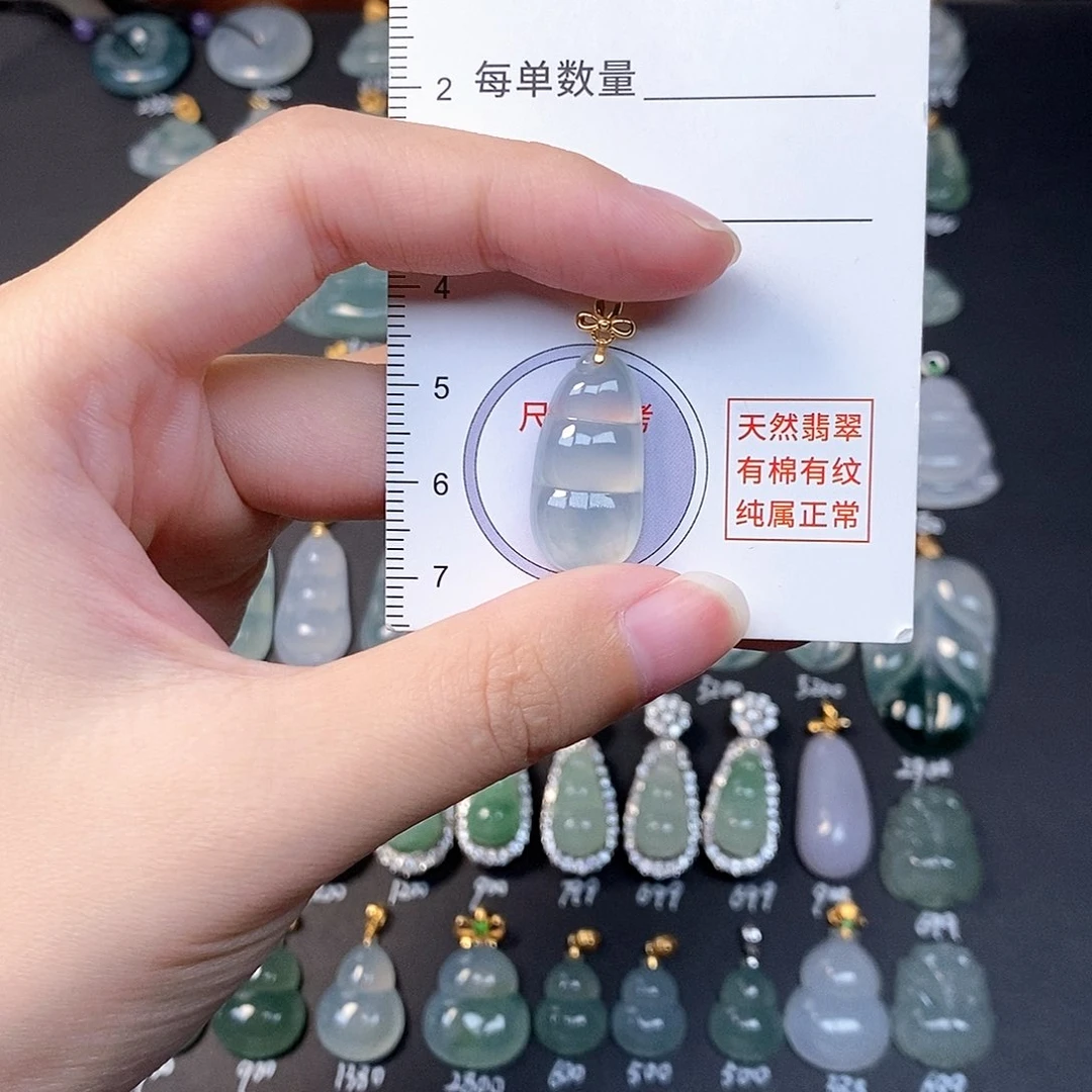 吊坠(不含链)18K金镶嵌翡翠全场缅甸A货翡翠