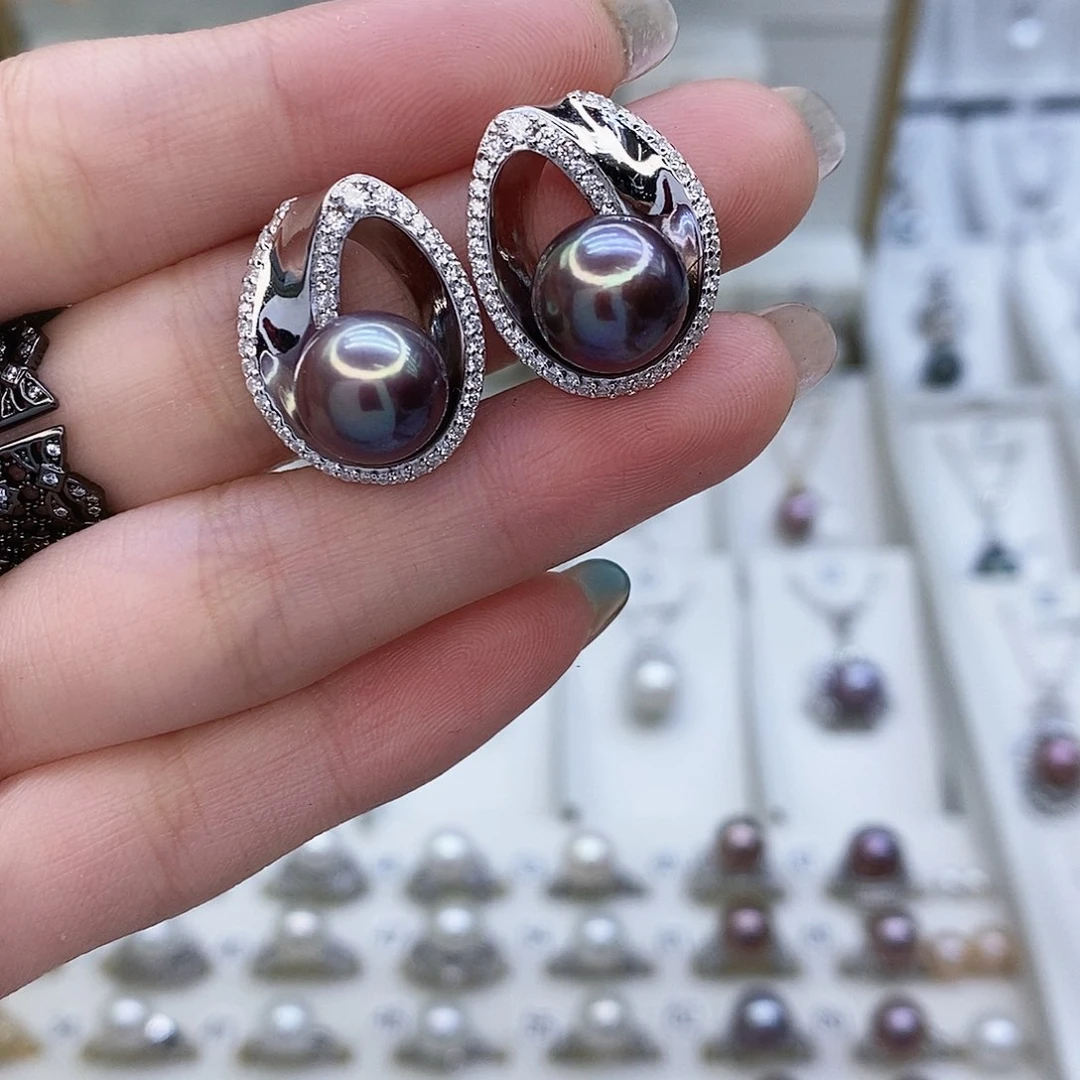 颈饰银S925镶嵌淡水珍珠逆*游