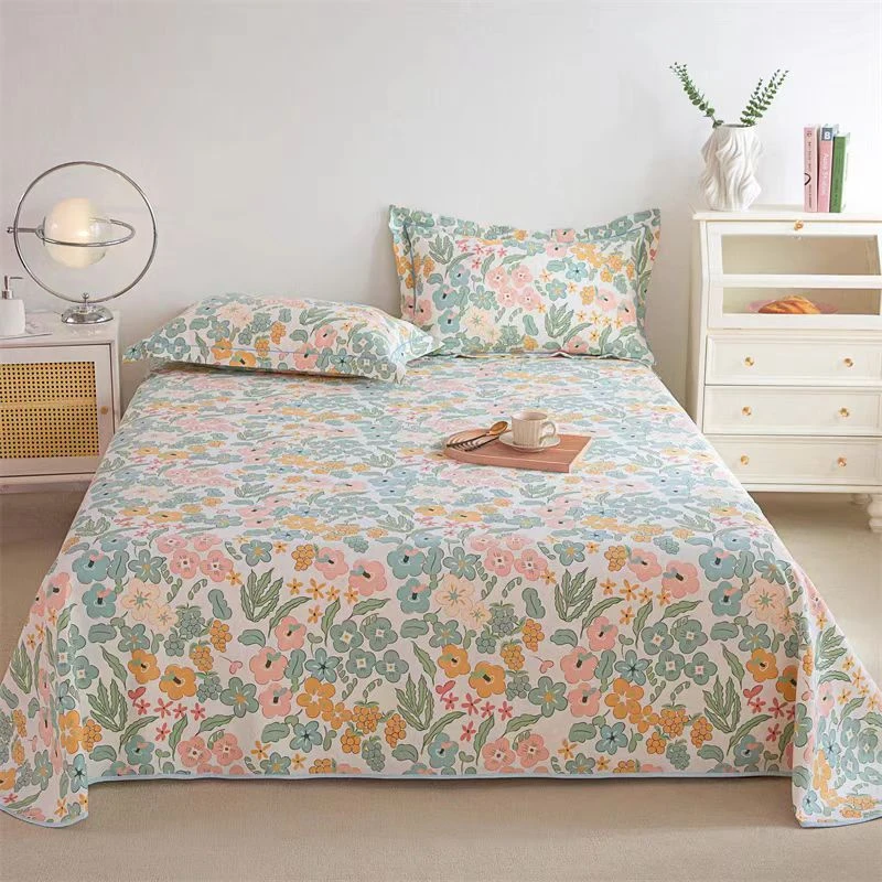 高端定制-晟凯娜系列（甜心花漾）加厚全棉老粗布三件套舒适透气