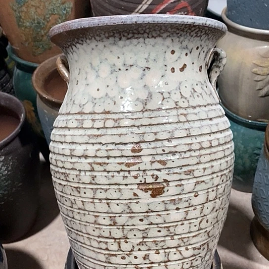 紫砂花盆口20高度32灰色