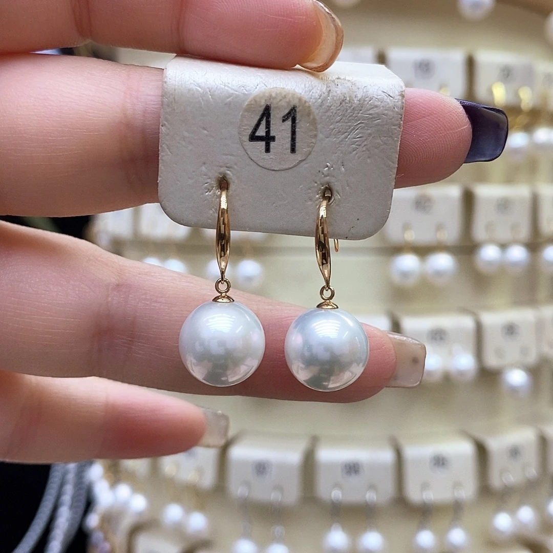 耳饰淡水珍珠18K金镶嵌