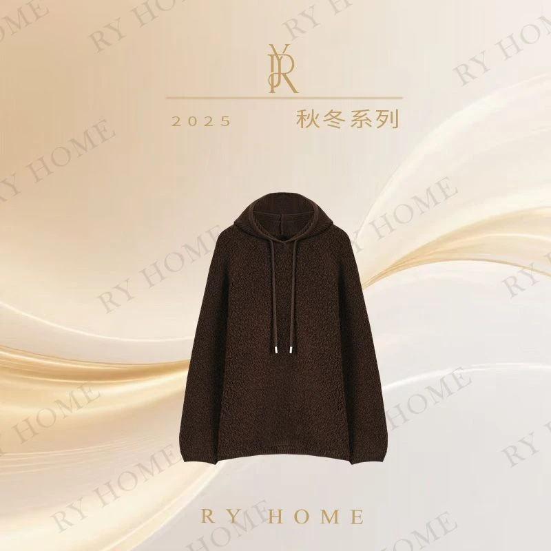 【容雨RYHOME】100%绵羊毛S秋冬连帽宽松卫衣253M3144