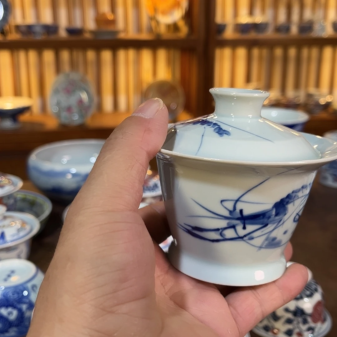 錡镇堂手工手绘绘盖碗