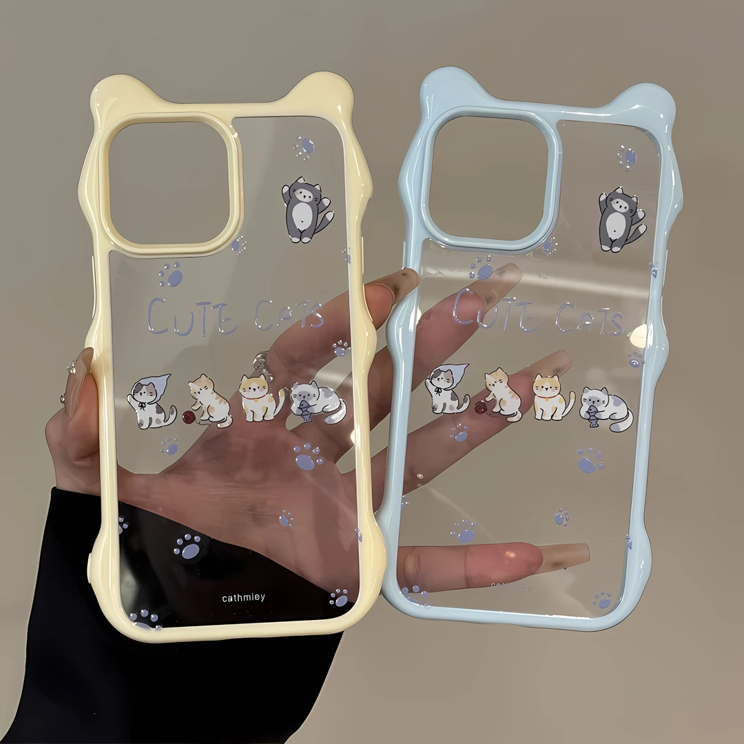 小可爱适用苹果16pro手机壳iPhone15手机壳防摔ins五只小奶猫华为