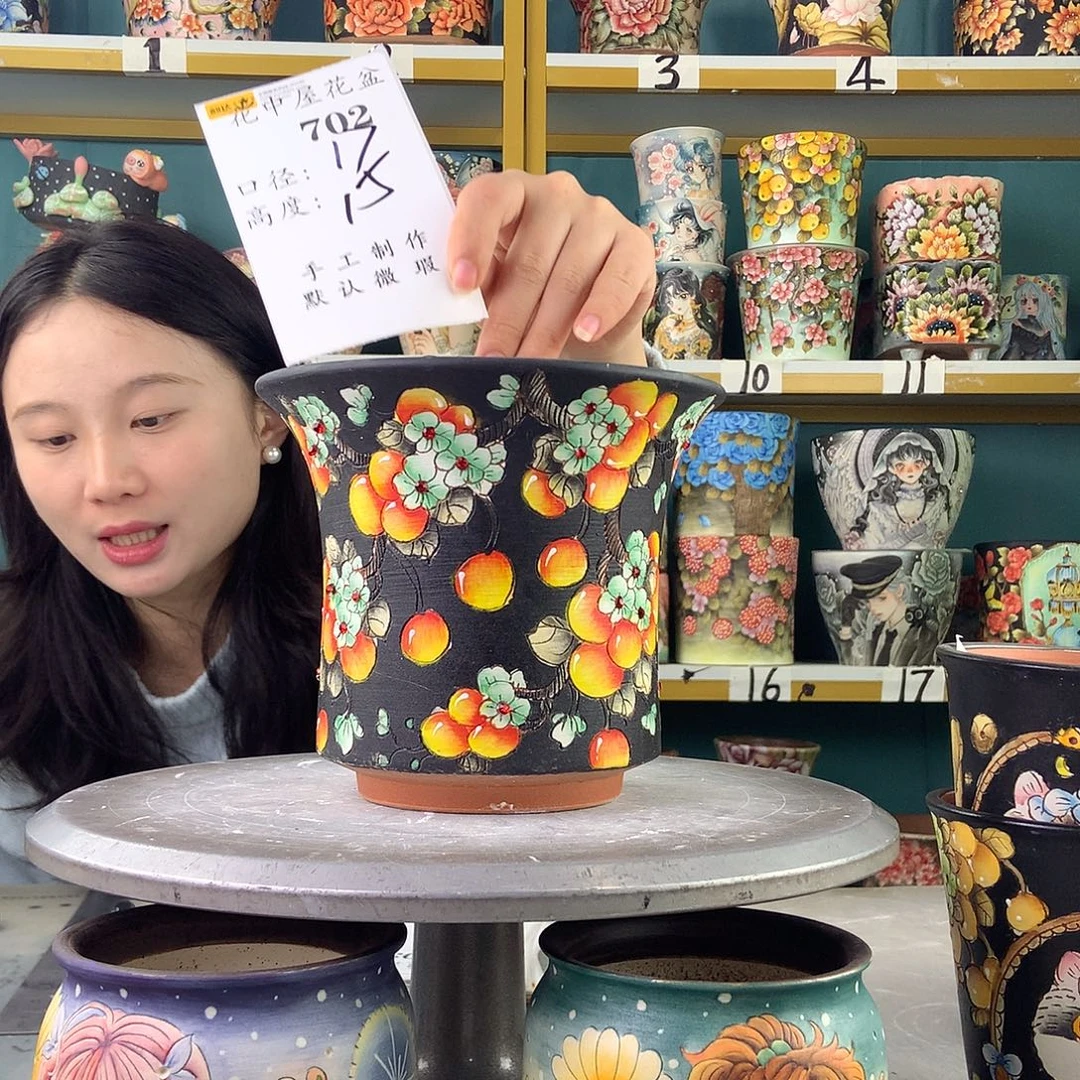 陶景德镇手工花盆702