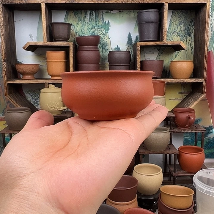 紫砂茶杯拙器甄选，纯原本矿。