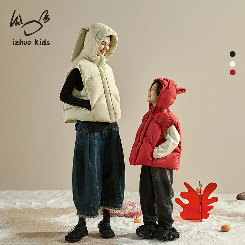 小日着羽绒马夹背心2025冬季新美学童装儿童亲子装TD8221J1