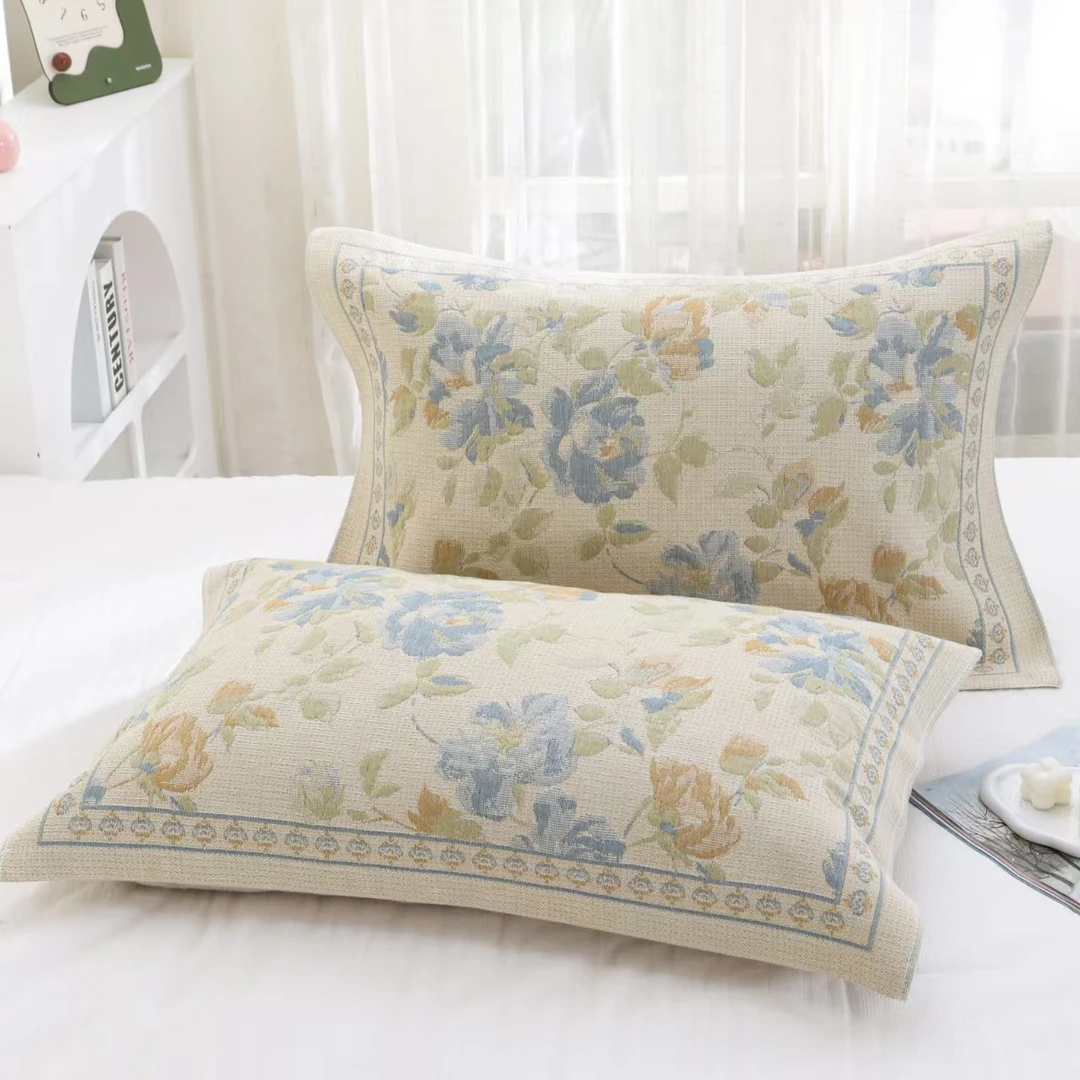 撤柜少量!100%全棉色织提花枕巾