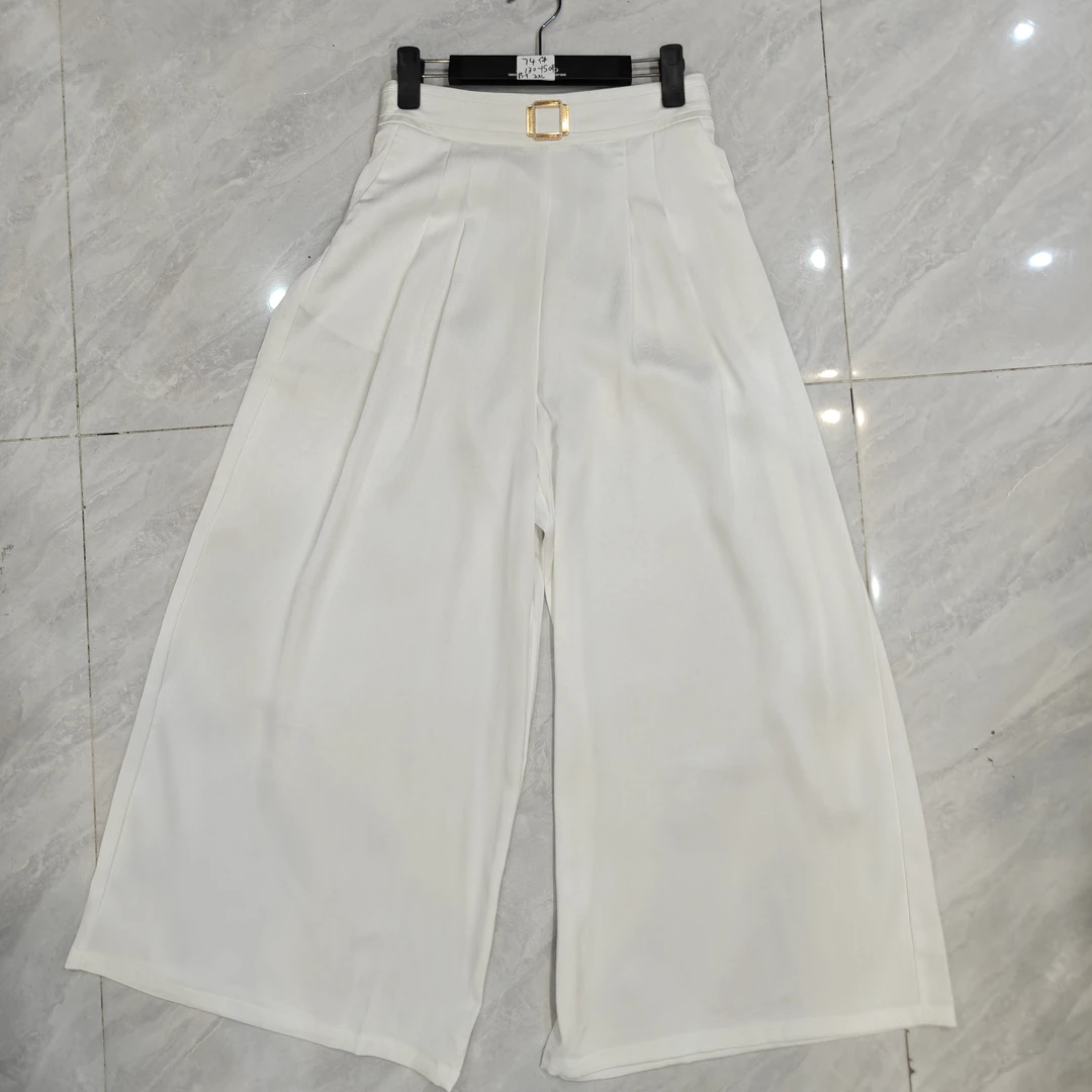 1652高腰轻职风薄款纯色休闲风休闲裤百搭时尚休闲裤