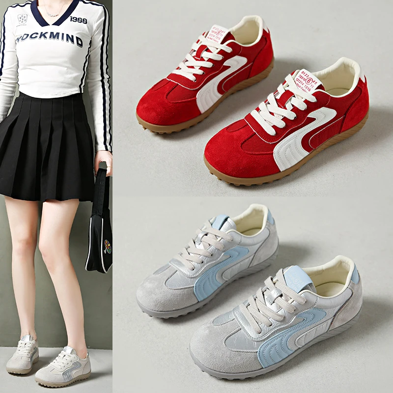 厚底阿甘鞋2025新款时尚百搭舒适轻便休闲软底韩版系带女款休闲鞋