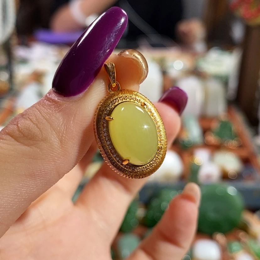 【闪购商品】吊坠(赠链)银S925镶嵌和田玉