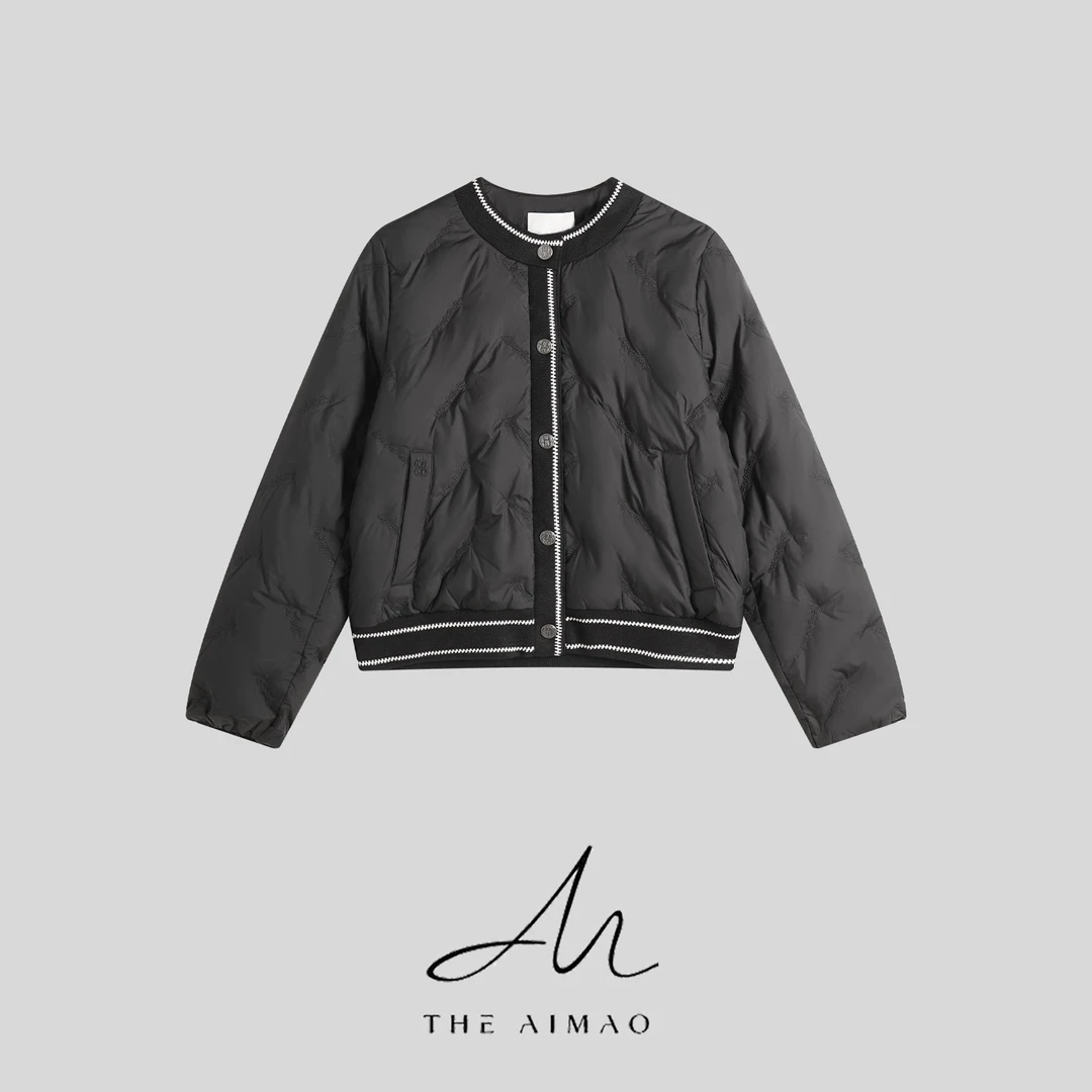 【THE AIMAO】“巴黎格调”90白鹅绒刺绣轻盈保暖小香羽绒服XYX82899