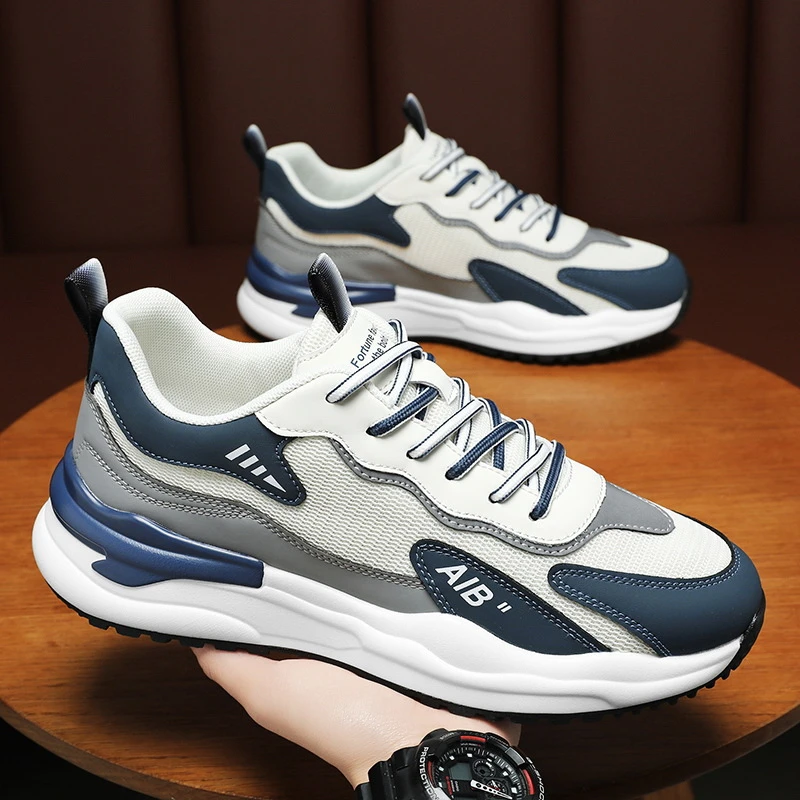 轻质透气软底跑步休闲潮鞋羽绒布面橡胶材质男款单鞋低帮舒适