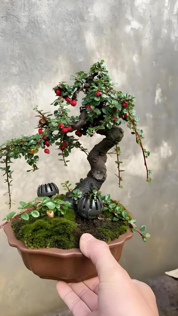 荀子白花红花栒子盆景素材珍珠黄杨老桩