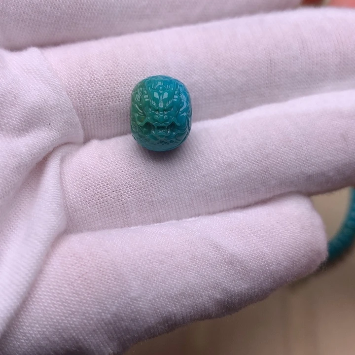 绿松石未镶嵌绿松石龙鼓珠12.4