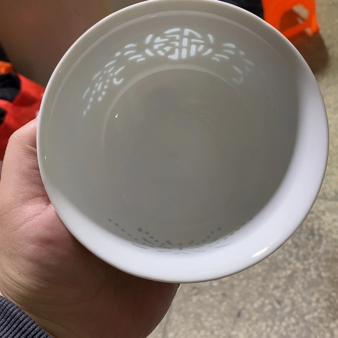 瓷摆件5寸高温玲珑瓷碗2支