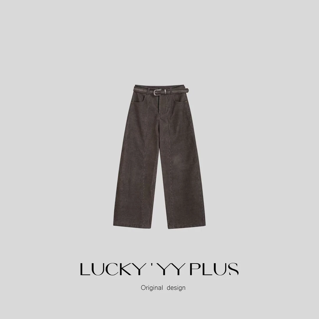LUCKYYY 高品定制粗坑条灯芯绒磨毛加厚舒适百搭休闲裤 B2270
