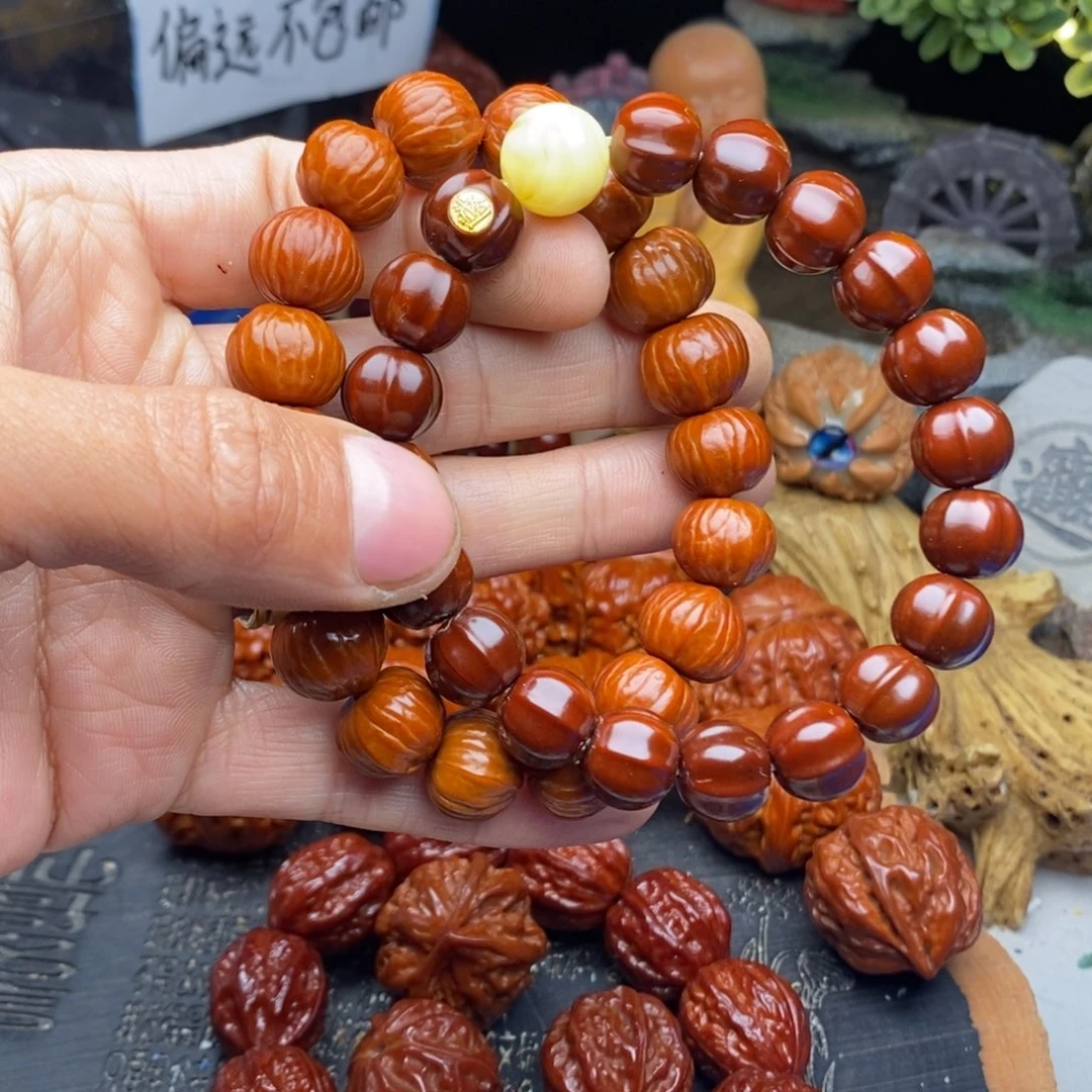 把件文玩核桃手串两条鲨鱼，南瓜