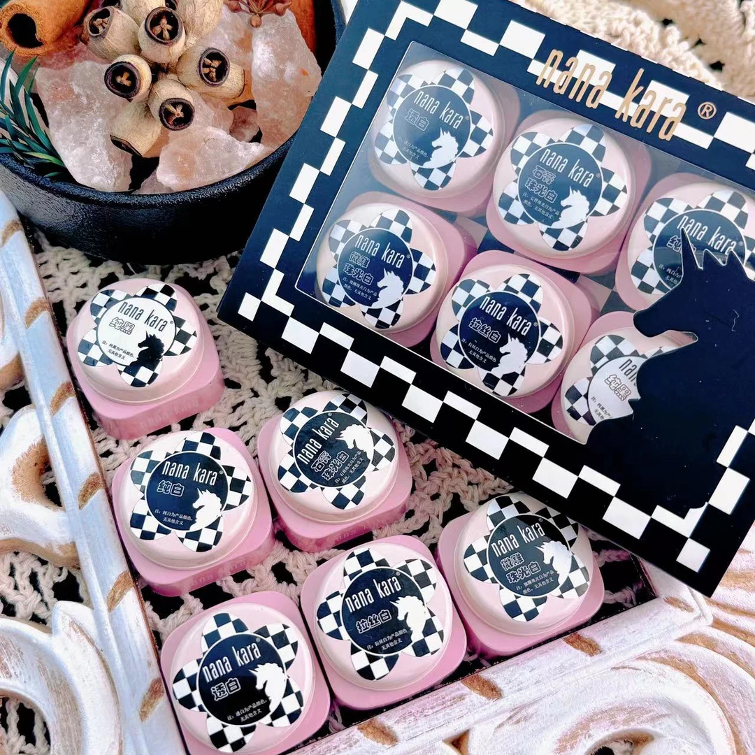 nana kara 《黑白》系列 黑白彩绘拍拍 透白 珠光拉丝 石膏 微雕