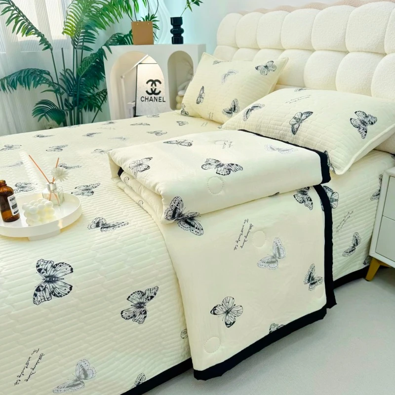 ​​夏季法式赫本风床盖夏被四件套三件套可机洗亲肤床盖款四件套