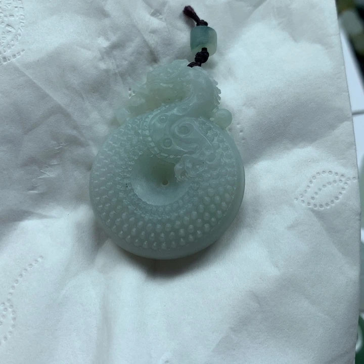 定制翡翠未镶嵌吾**?龙扣 毛货 无鉴赏期