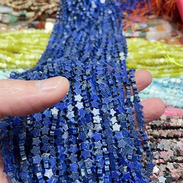 玛瑙/玉髓珠宝半成品未镶嵌一条6mm青金石星星