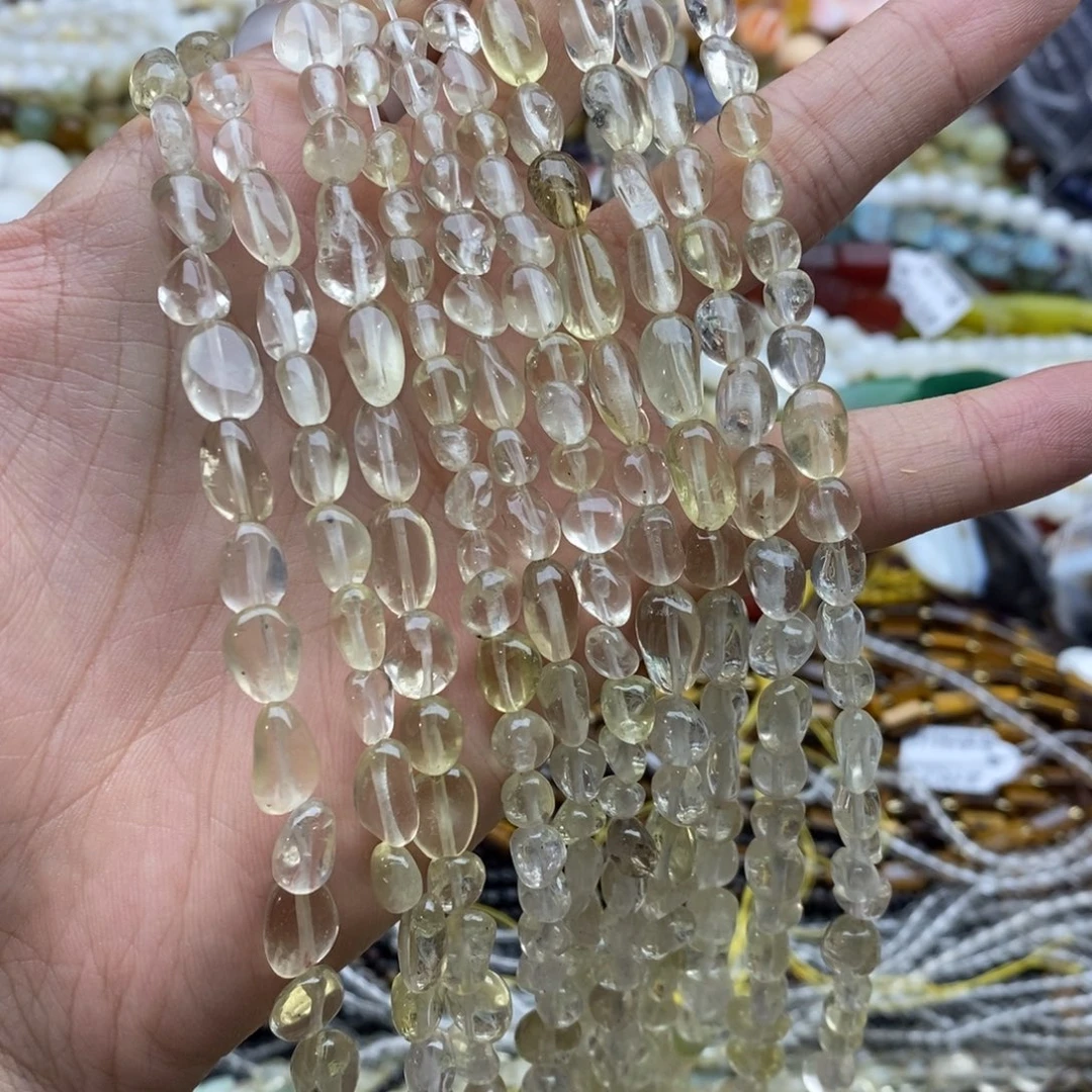 未镶嵌玛瑙/玉髓珠宝半成品一条天然5-8柠檬黄水晶随行