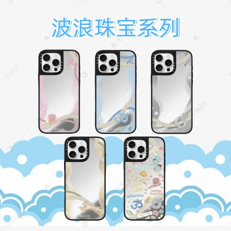 CASe镜面波浪珠宝16手机壳适用iPhone15简约14防摔12苹果16保护套