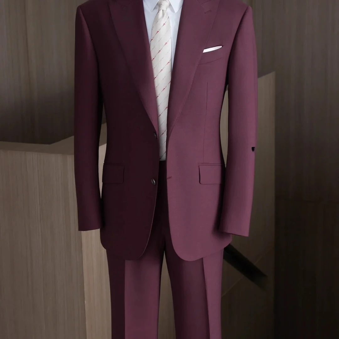 商务休闲英伦风长袖纽扣西服套装春秋礼服韩版青年