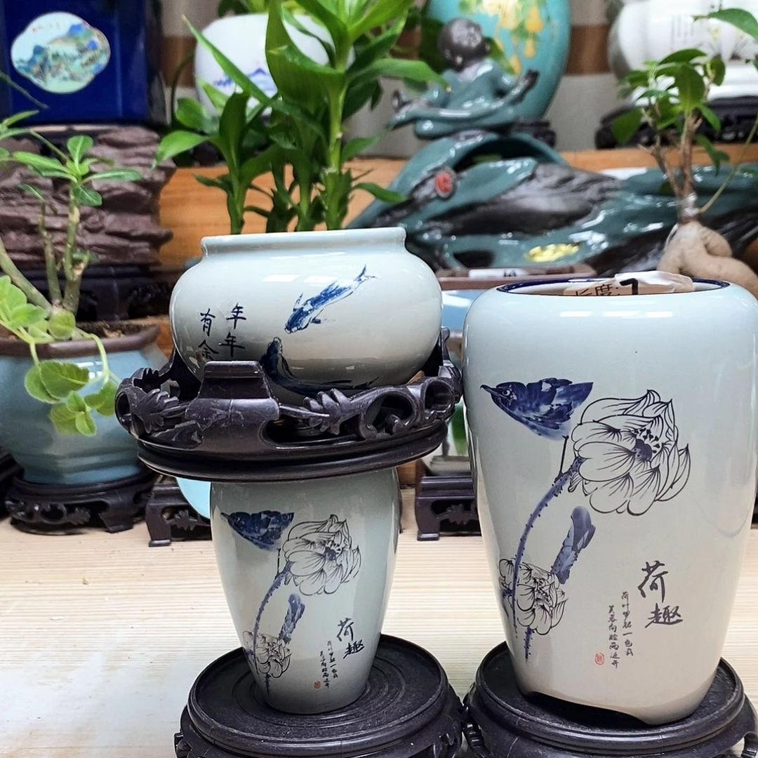 紫砂花盆陶瓷艺术作品欣赏