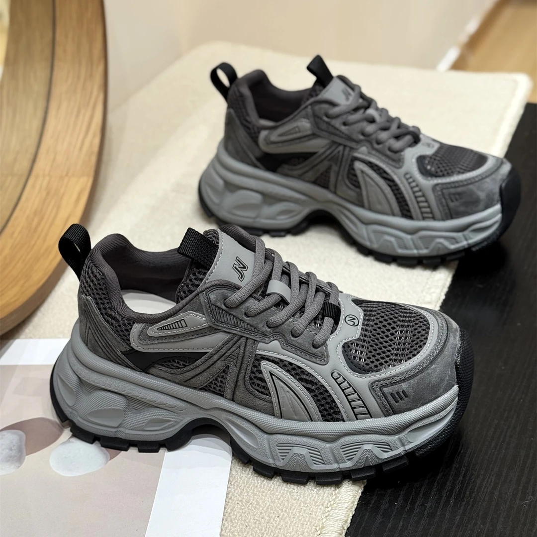 欧货时髦潮流ins松糕炸街老爹鞋女2025新款秋厚底做旧港风运动鞋