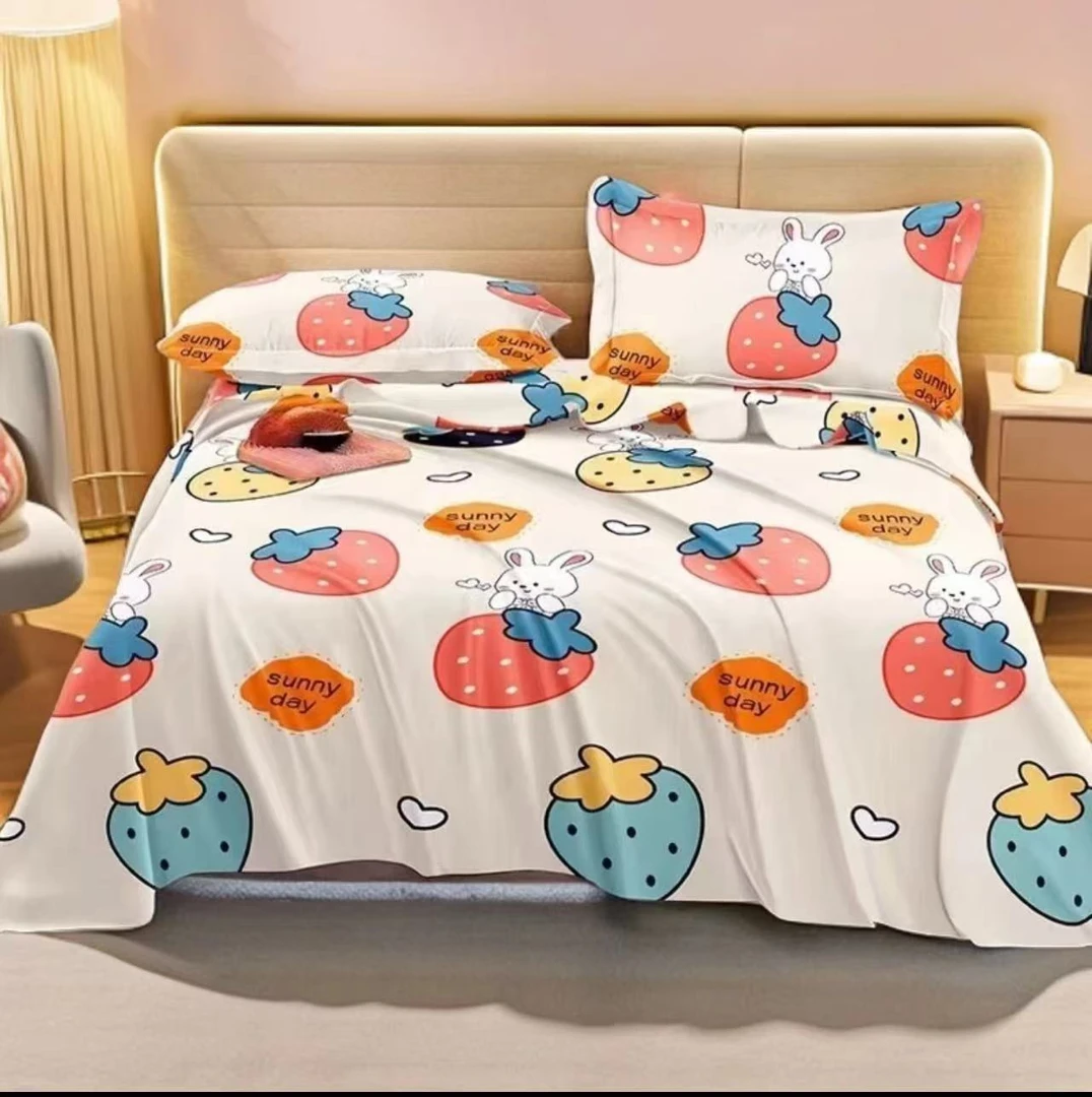 粗布床单-【优雅兔】尺寸：2*2.4米山东粗布柔软透气亲肤