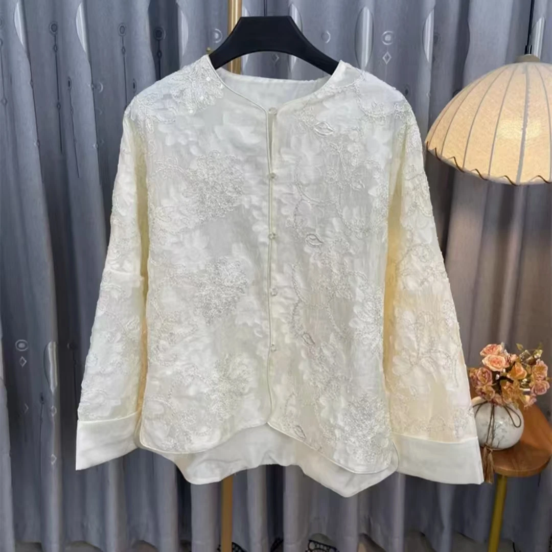 515/25256/139-9 新中式国风重工亮片刺绣薄款外套女