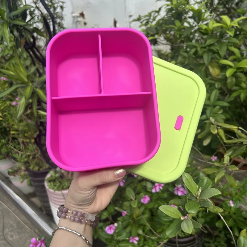 【直播】青春美少女3格硅胶饭盒 容量700ml1300ml