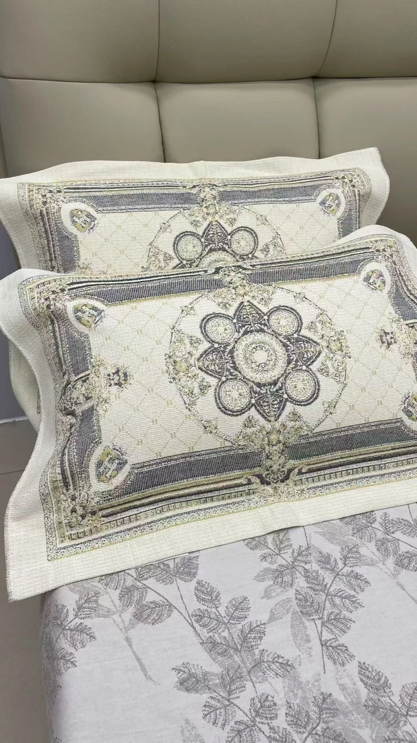 52*78一对装棉麻高端提花枕巾（欧式风）