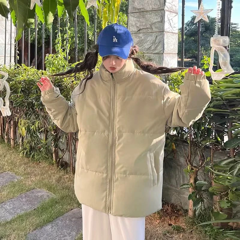 宽松面包服简约纯色潮流简约加厚3外套K24302