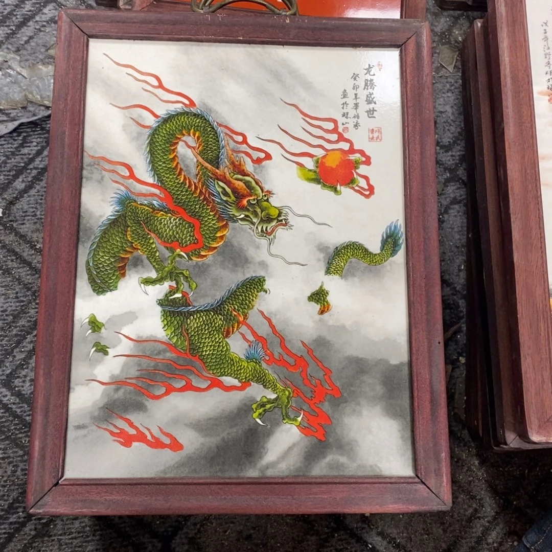 瓷片37*28 景德镇瓷板画柴窑烧制