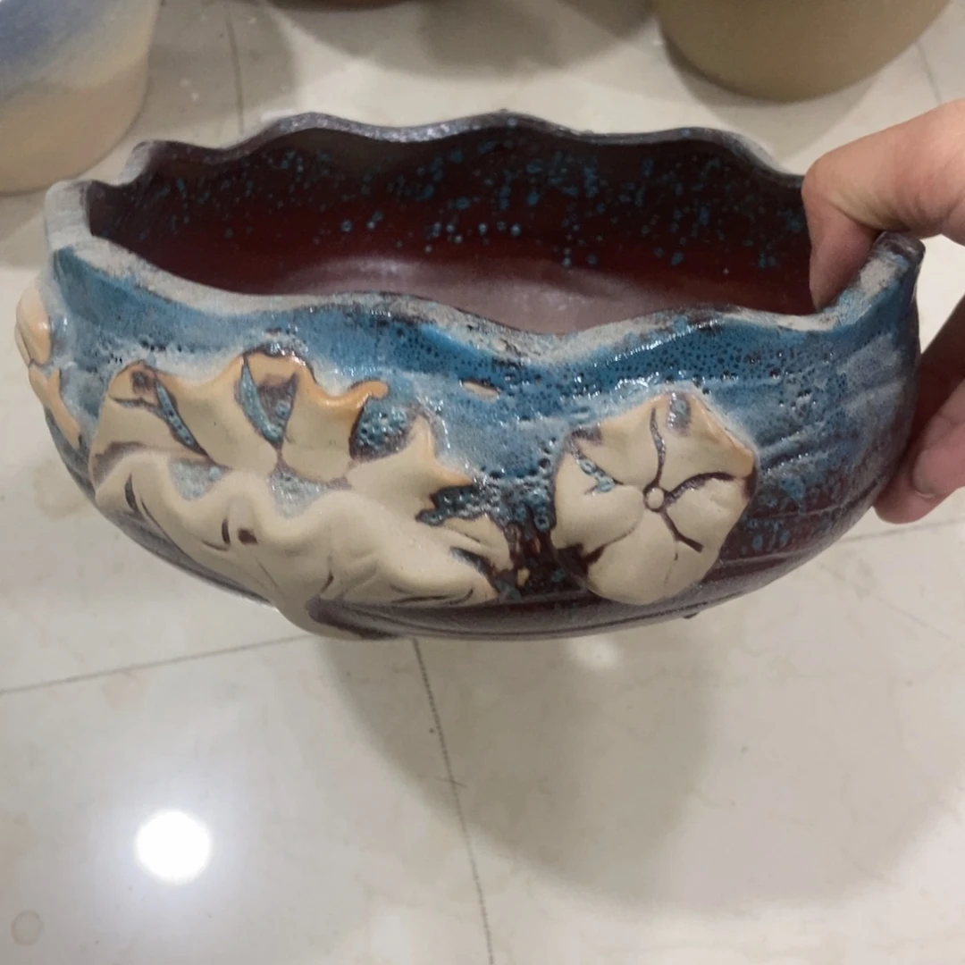 红陶高温陶瓷花盆