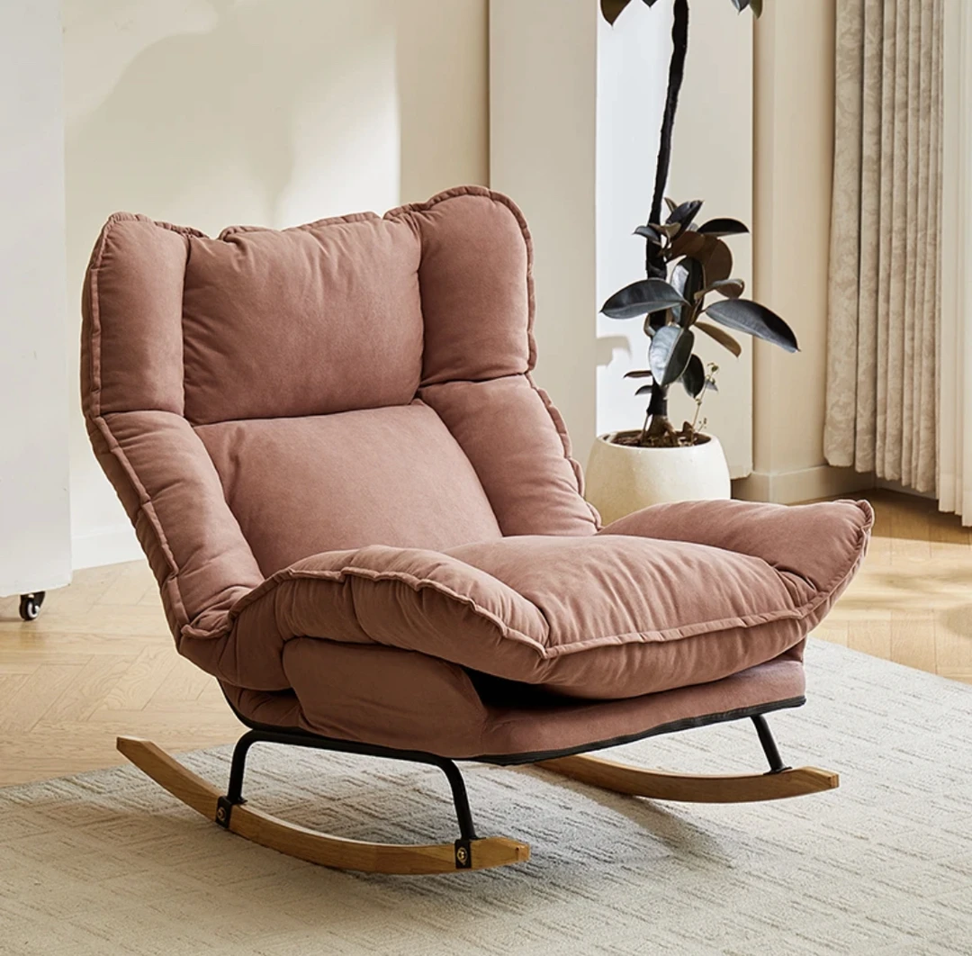 摇摇椅躺椅成人懒人沙发家用客厅阳台休闲椅可折叠调节单人午休椅