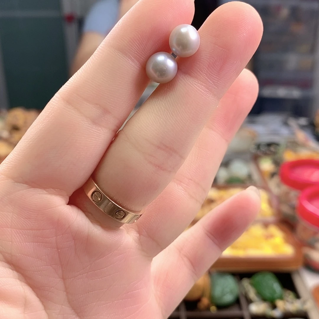 淡水珍珠耳饰银S925镶嵌