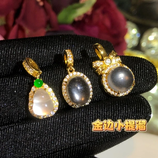 吊坠925银 s925银饰镶嵌珠宝小提溜多样性发一金色女款珠宝首饰