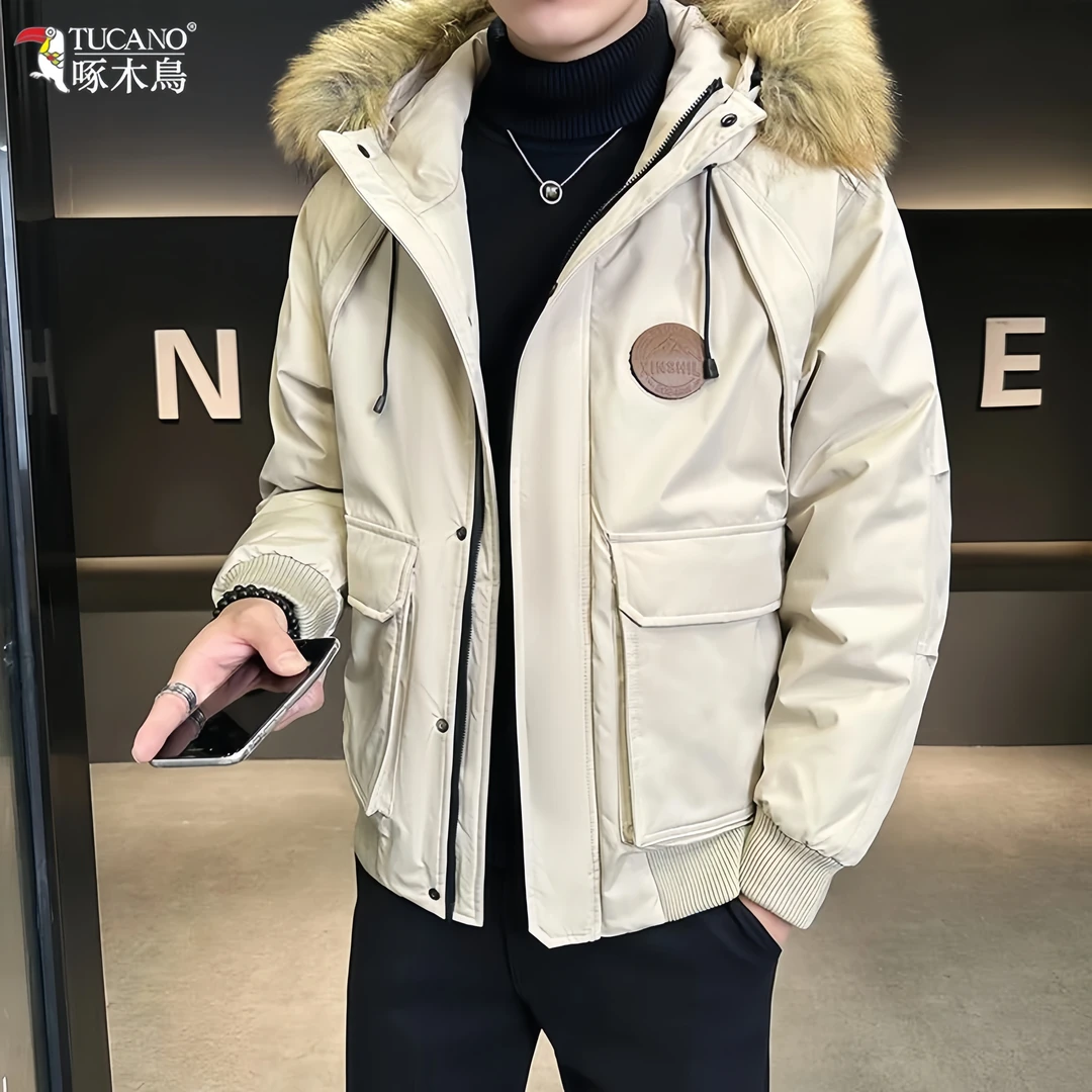 TUCANO/啄木鳥男款棉服工装棉衣潮牌百搭连帽毛领秋冬季保暖外套