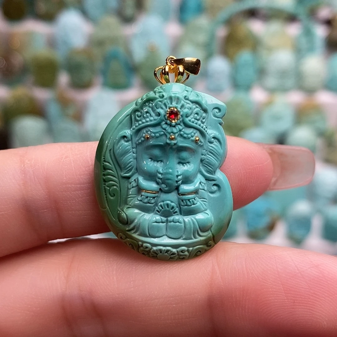 绿松石18K金镶嵌绿松石