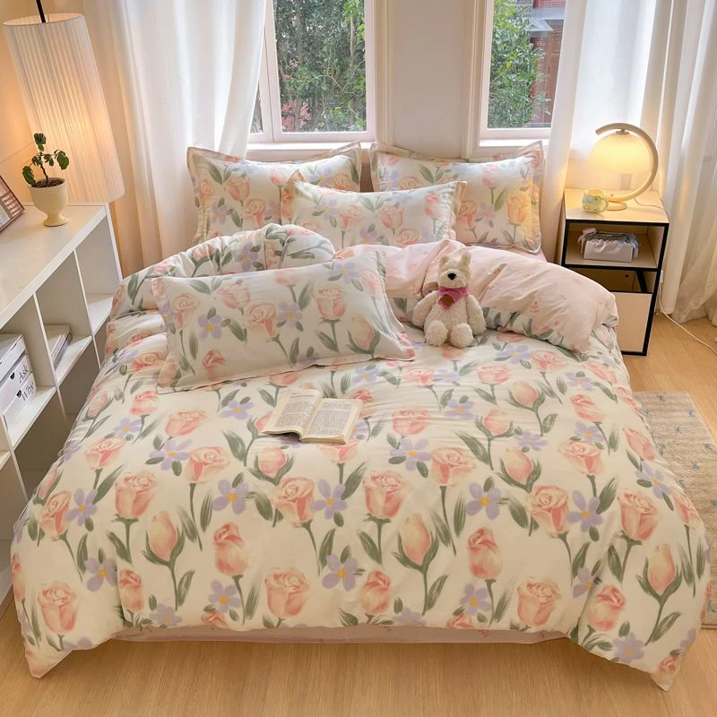 梵茜妮 100%棉AB版数码印花四件套-春宛