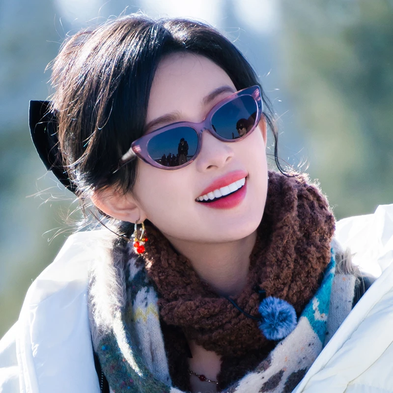 孟子义同款墨镜女款复古猫眼ins多巴胺百搭高颜值太阳眼镜桃花坞
