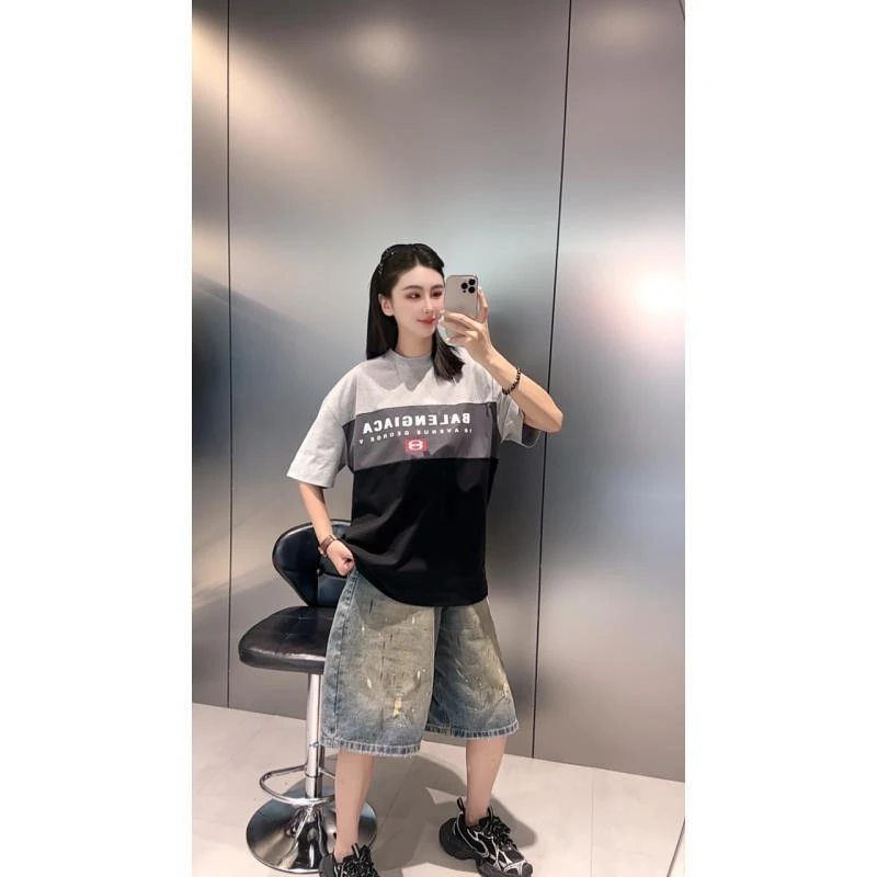 【小颖-W1776】韩版时尚宽松圆领短袖T恤