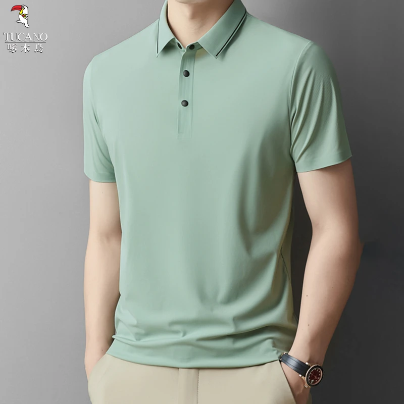 啄木鸟2025年春夏季新品时尚百搭潮流男士基础通勤日常T恤