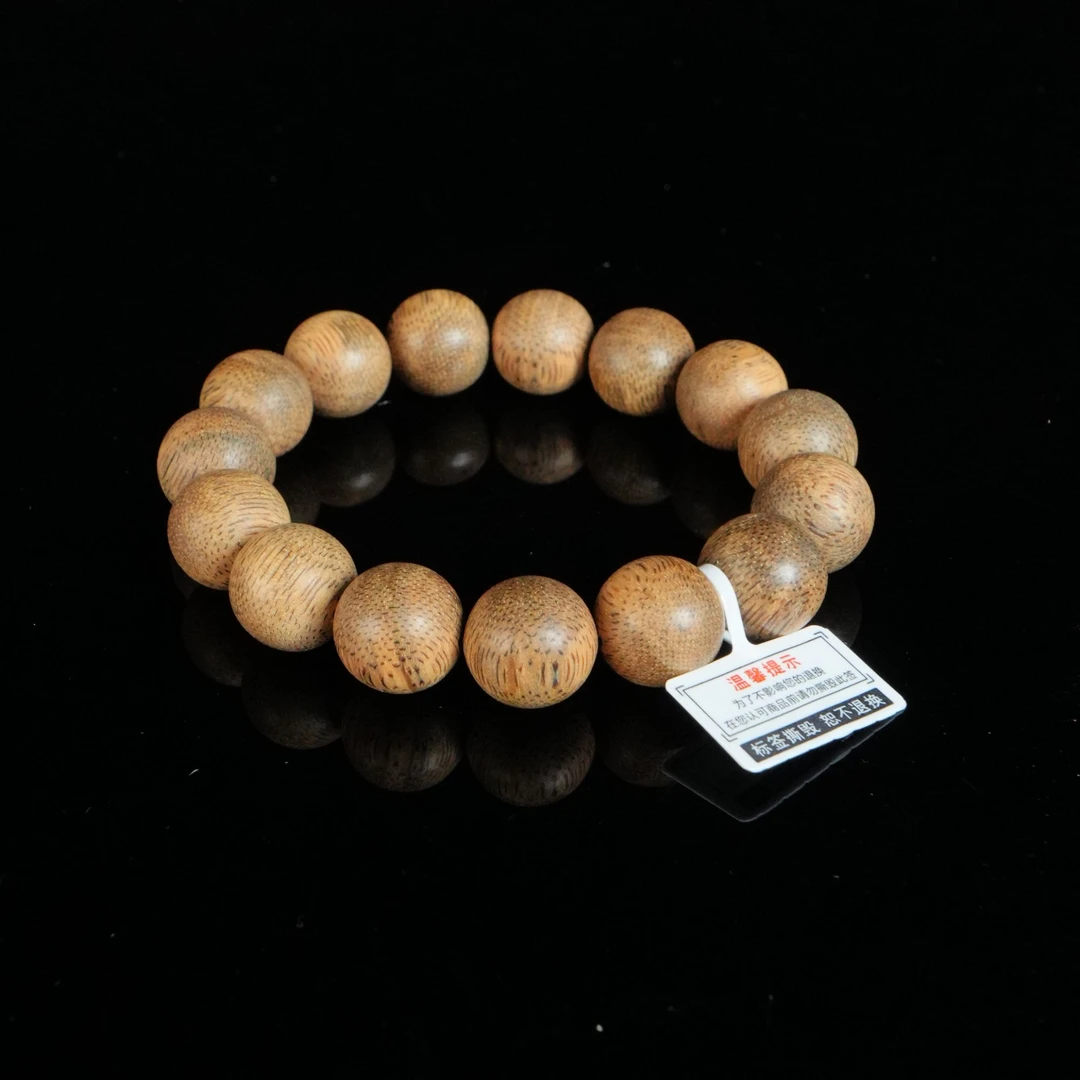 DY-B8446 西马粗纹绿底软丝85分沉沉香手串 1.47cm 21.5g