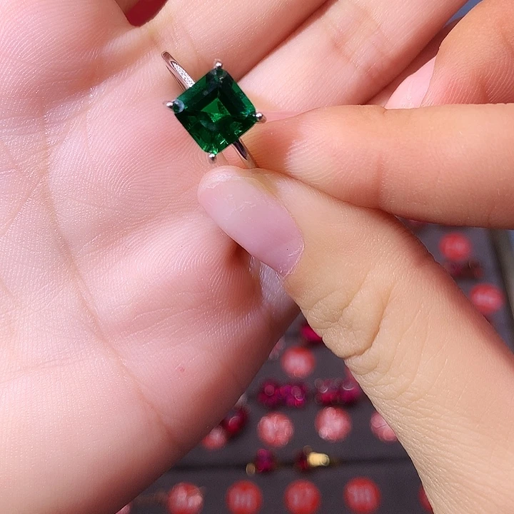 透辉石戒指银S925镶嵌