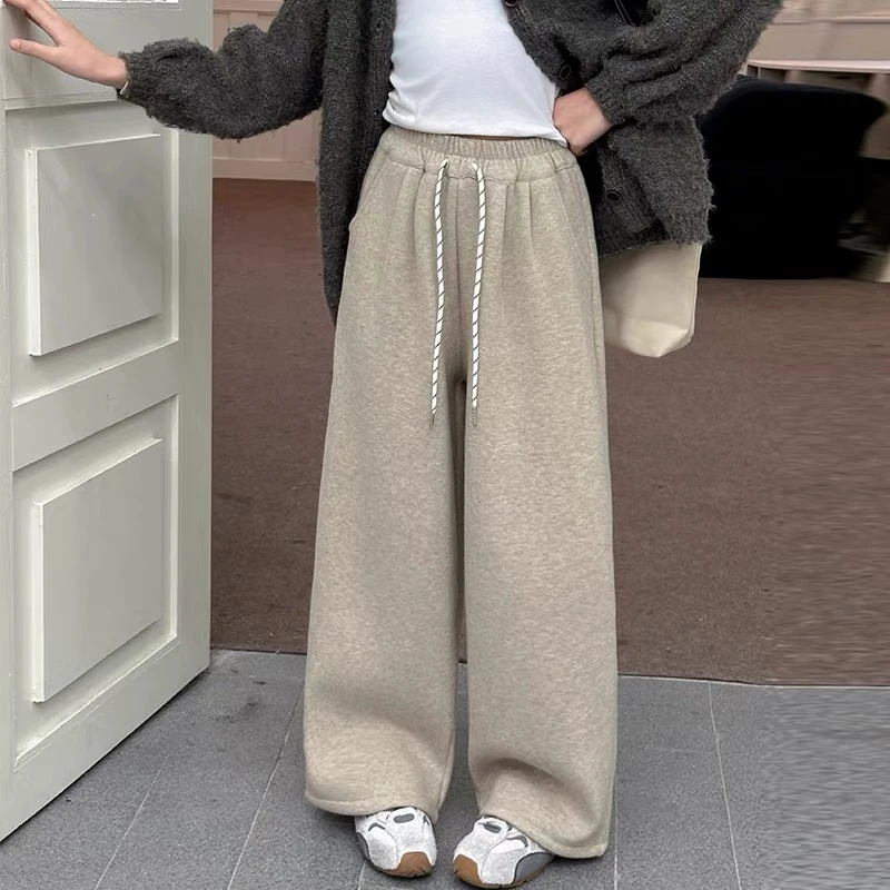 【9808】嘉#松紧腰直筒宽松休闲裤